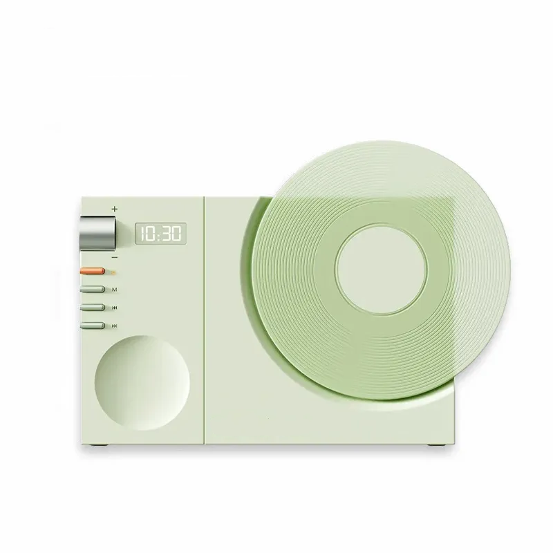 Vintage Bluetooth Speaker Desktop Clock Speaker, Subwoofer, Rotatable Birthday Gift