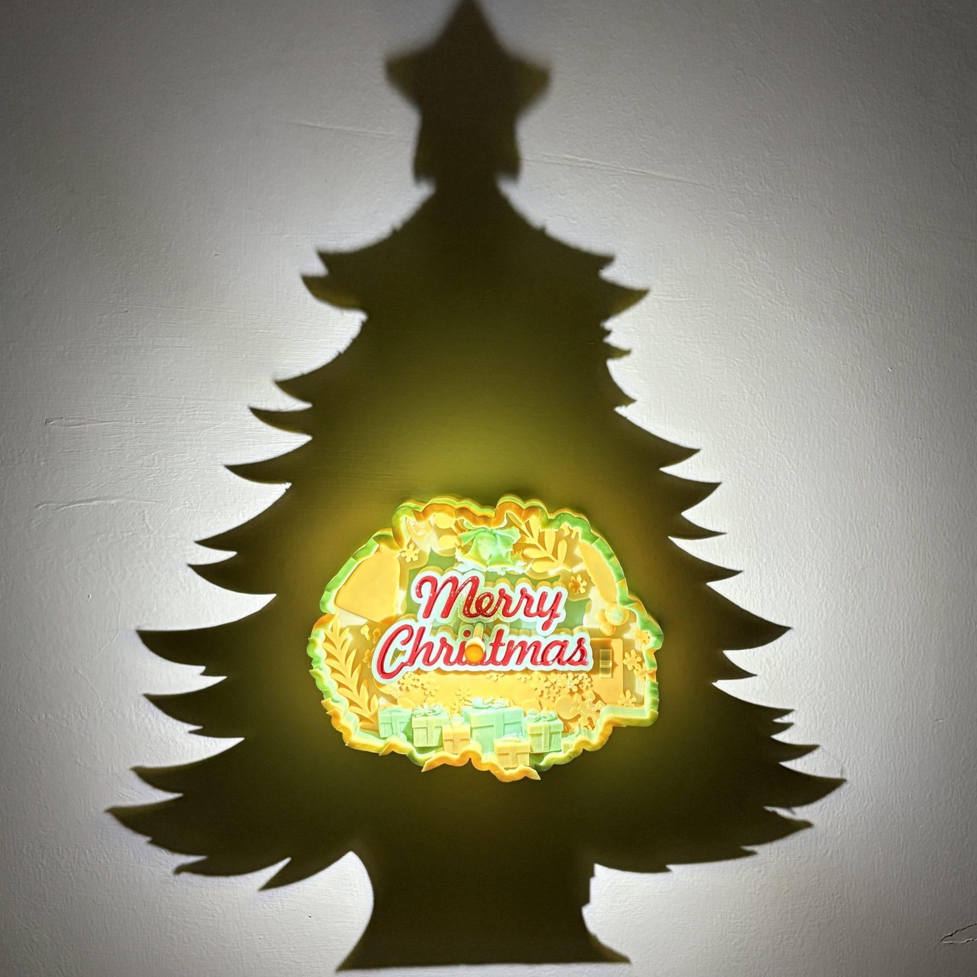 Christmas Tree Silhouette Projection Night Light – Artistic Shadow Holiday Decor