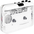Portable Cassette Player – Transparent Design in White & Black
