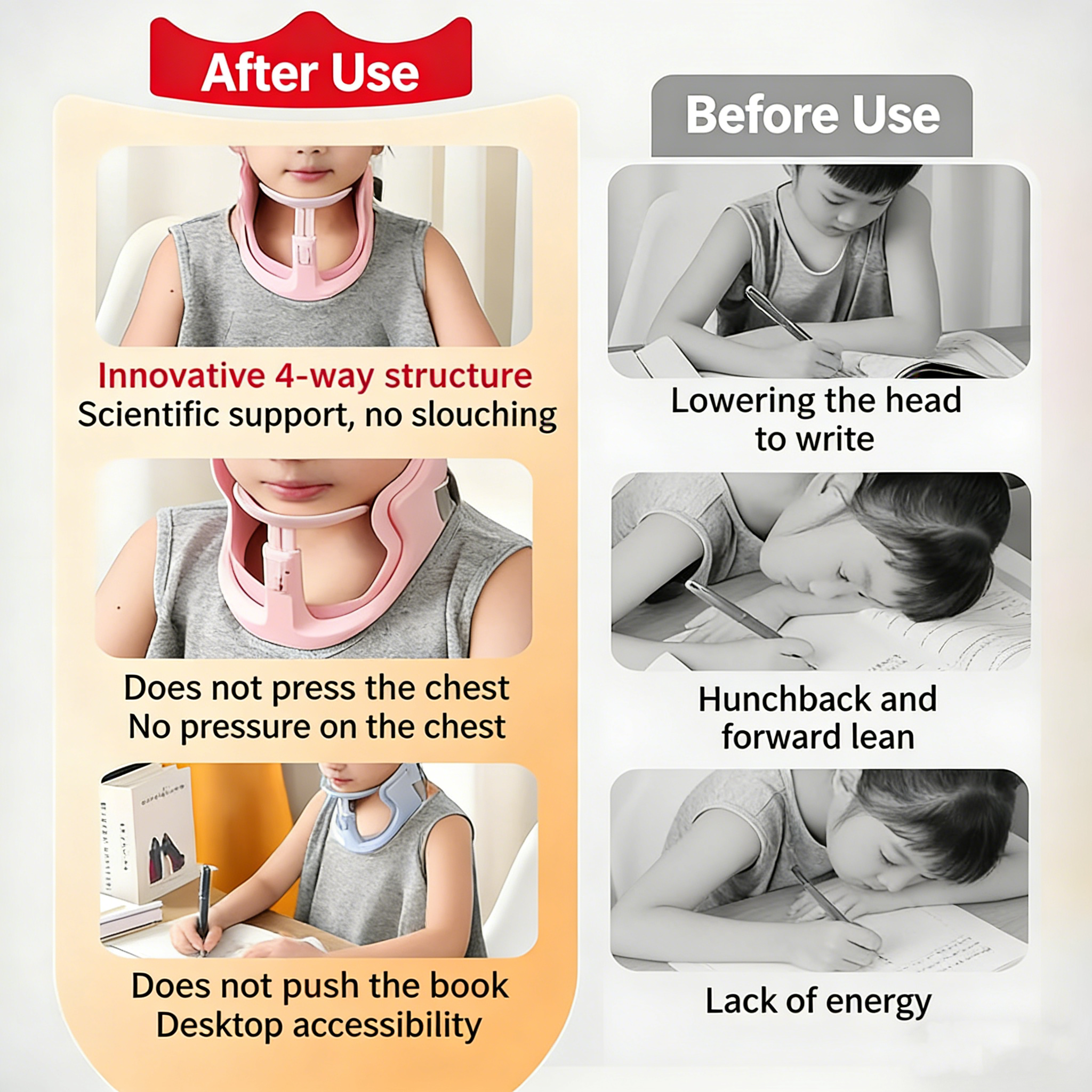 Children's Neck Support Strap, Posture Corrector, Neck Stretcher, Cervical Spine Support