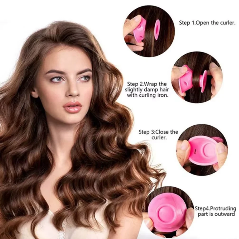 Heatless Silicone Hair Curlers for Effortless Styling While Sleeping