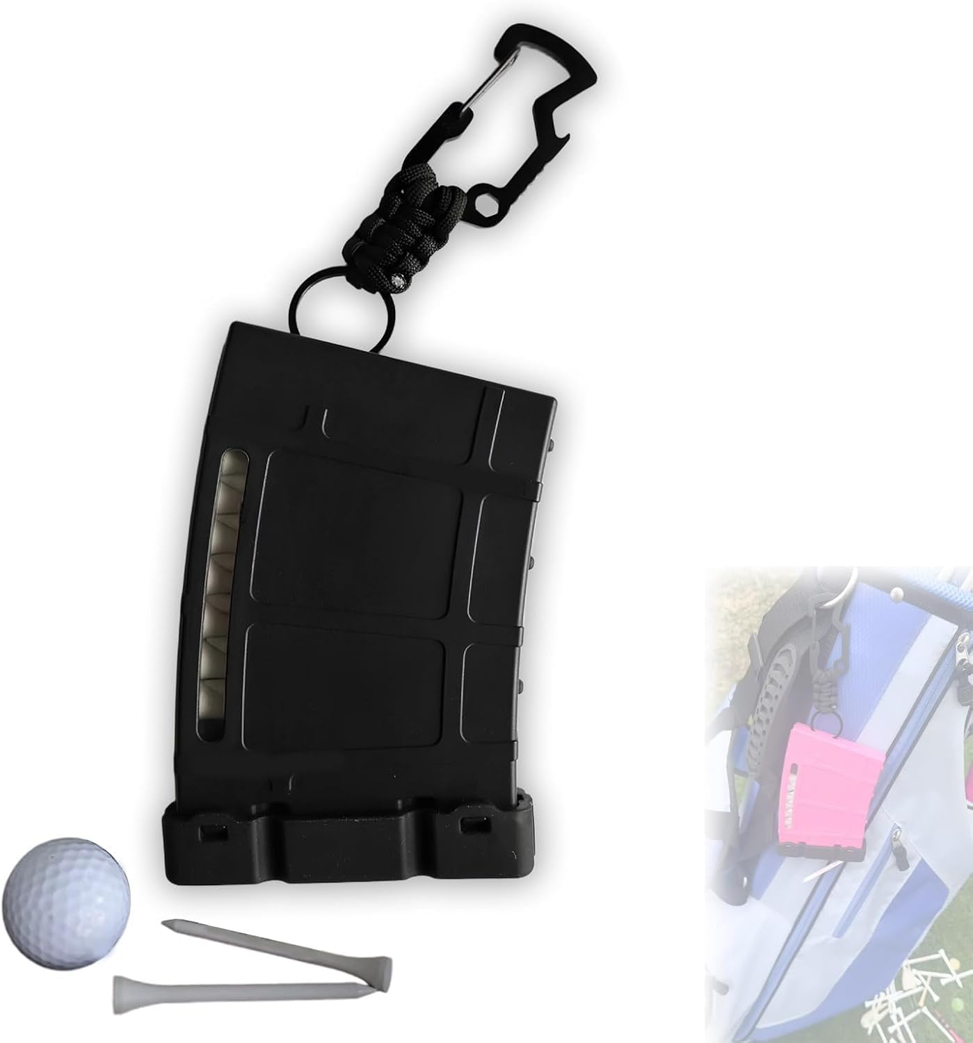 Clip-On Golf Tee Holder – Holds Up to 18 Tees | Lightweight & Durable 🏌️⛳