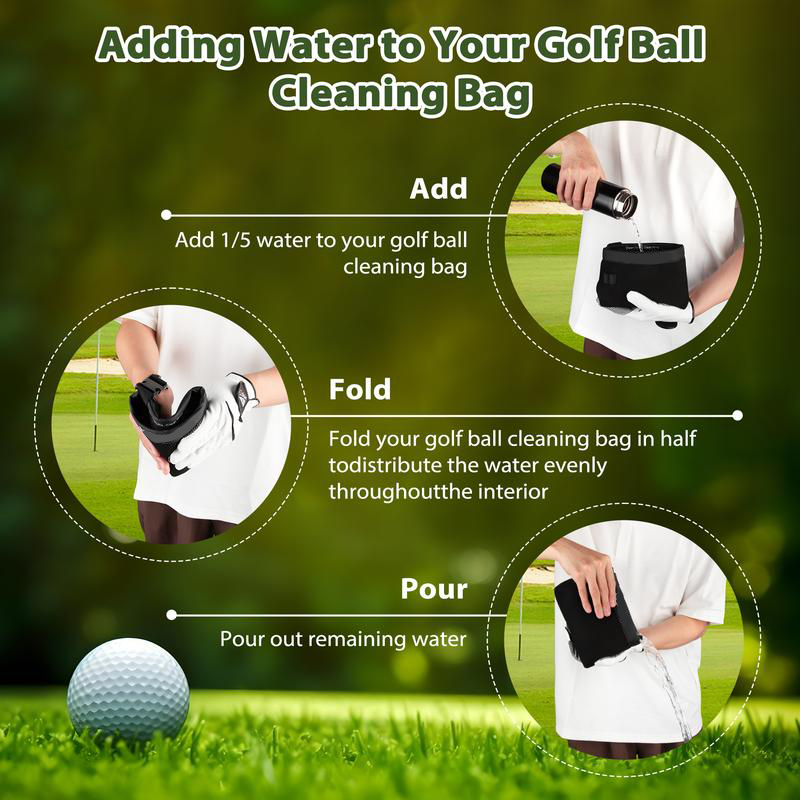 Portable Golf Club & Ball Cleaner – Leakproof Cleaning Pouch with Detachable Clip