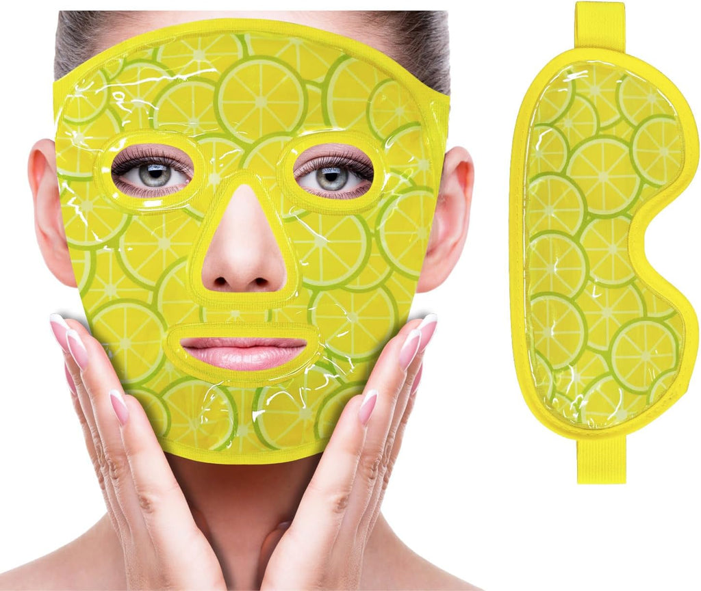 Face Eye Mask Ice Pack for Reducing Puffiness, Bags Under Eyes, Puffy Dark Circles, Migraine,Hot/Cold Pack with Soft Plush Backing
