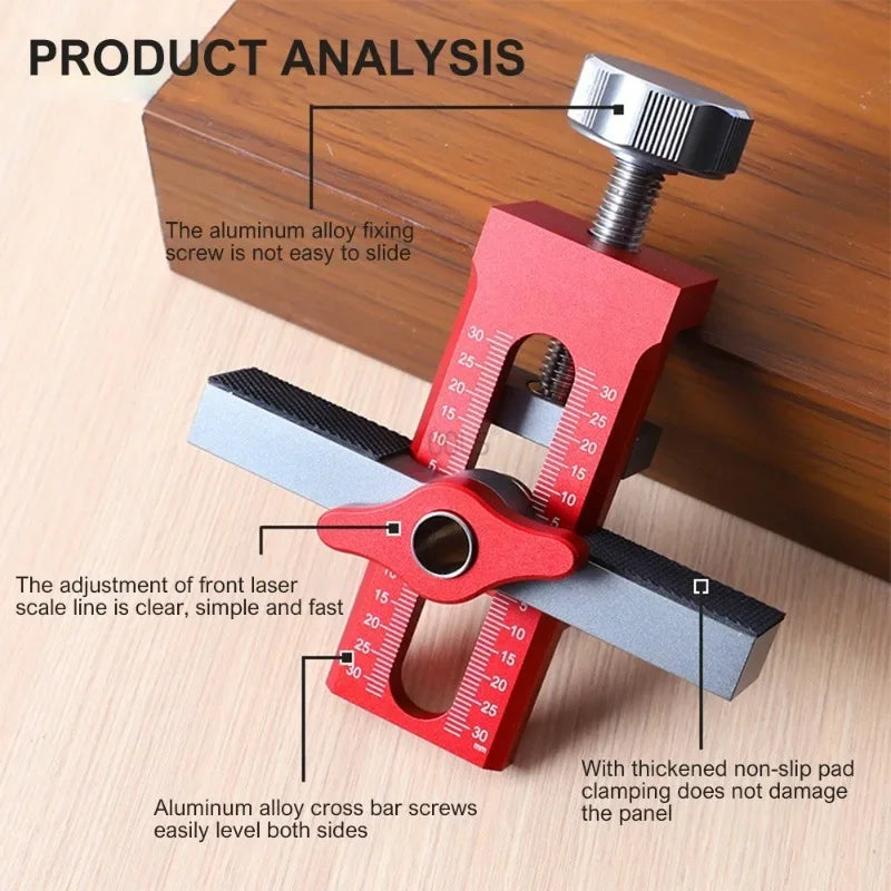 Cabinet Door Installation Jig – Adjustable Aluminum Alloy Drilling Locator