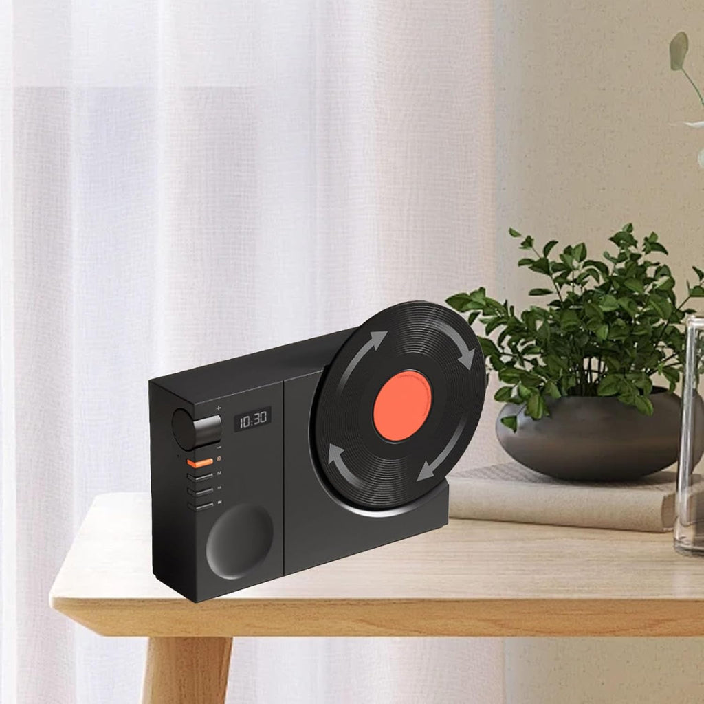 Vintage Bluetooth Speaker Desktop Clock Speaker, Subwoofer, Rotatable Birthday Gift