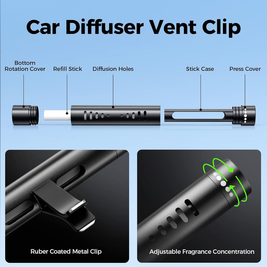 Black Vent Clip Car Diffuser (2Pcs)