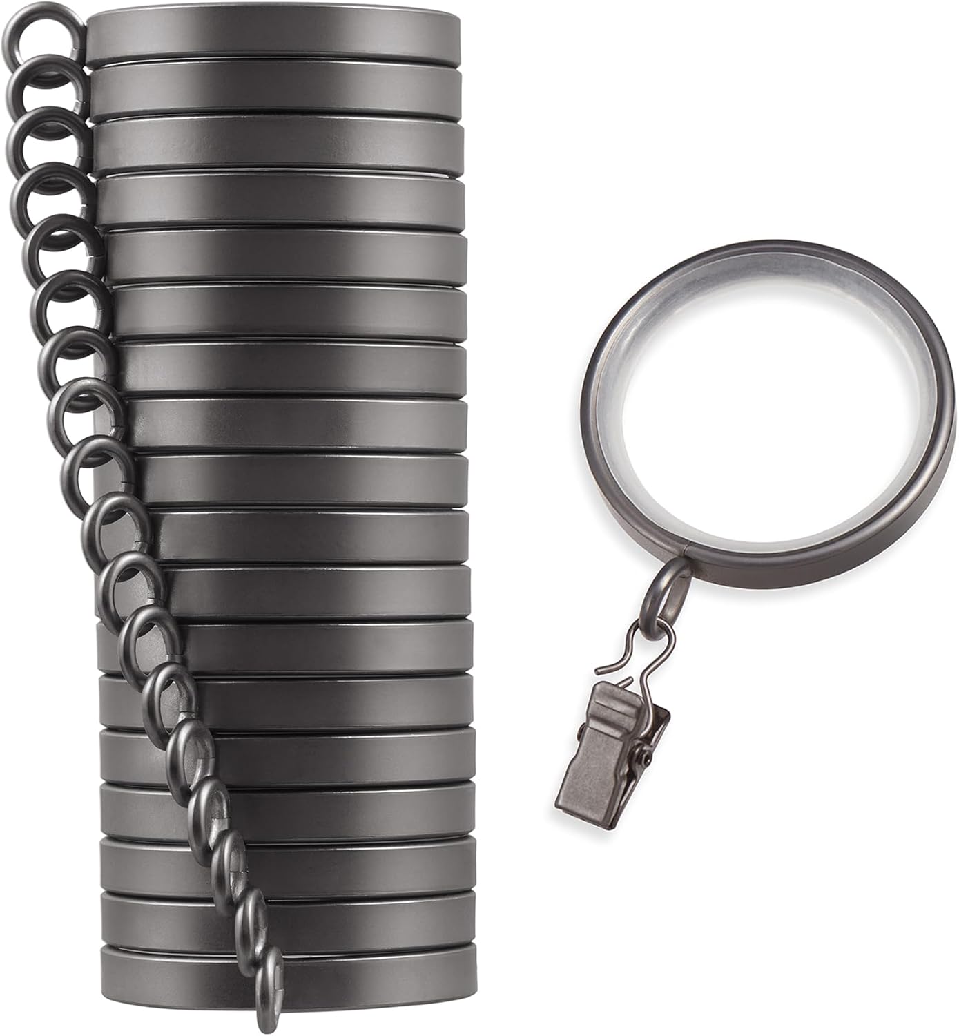 Heavy-Duty Luxury Metal Curtain Rings | Smooth Glide & Quiet Design (18-Pack)