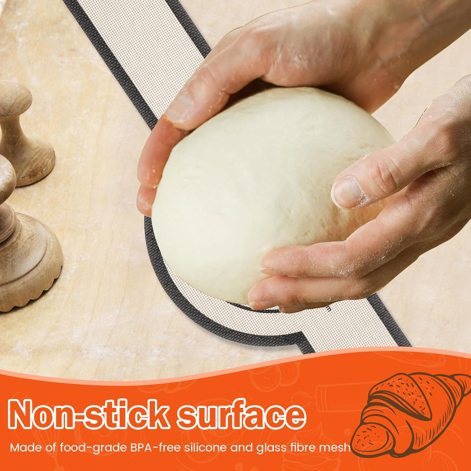2-Piece Silicone Bread Sling Set – Non-Stick, Heat-Resistant Baking Mats for Perfect Bread Every Time
