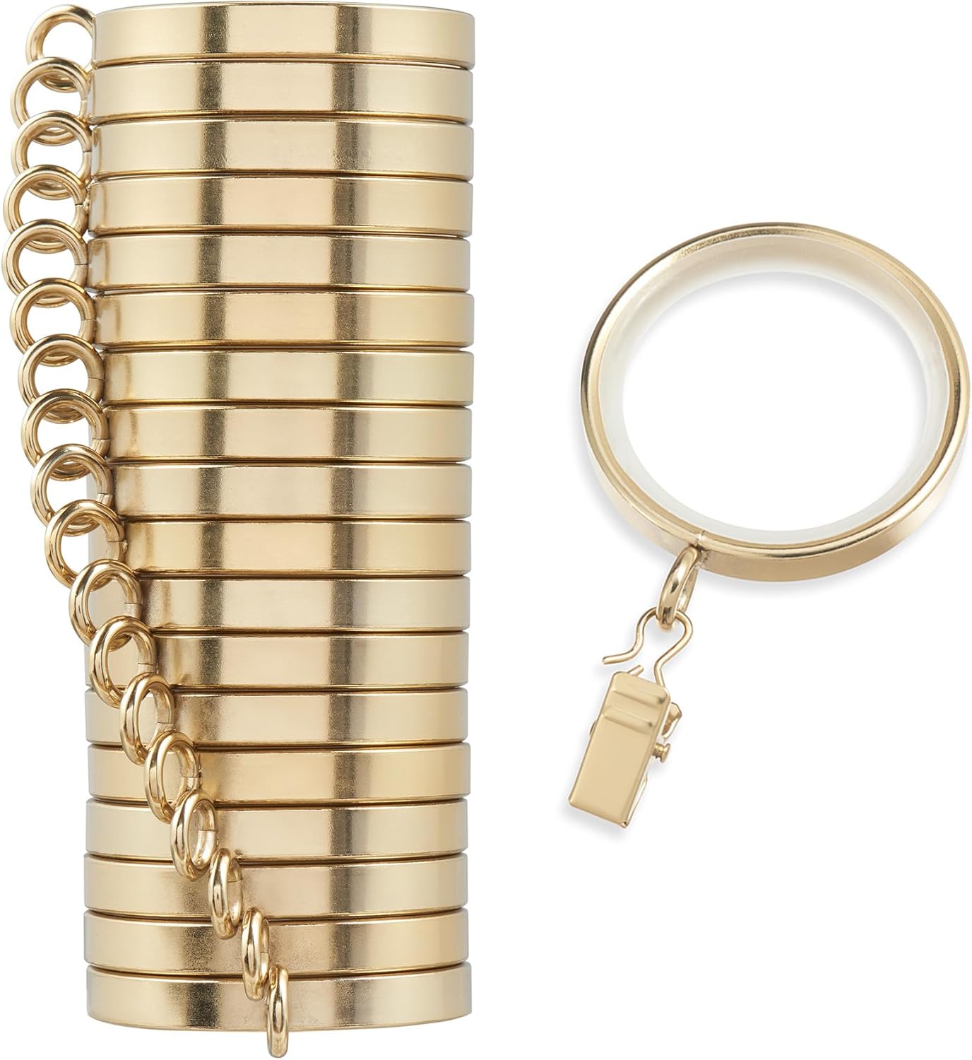 Heavy-Duty Luxury Metal Curtain Rings | Smooth Glide & Quiet Design (18-Pack)