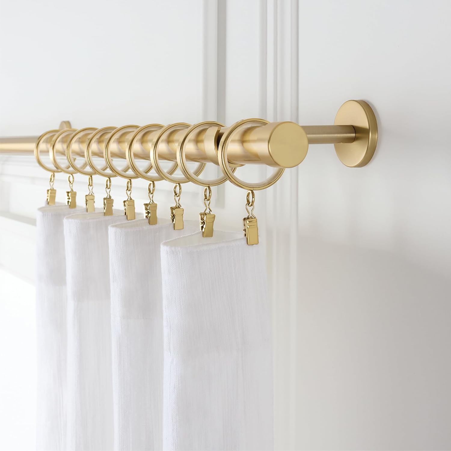 Heavy-Duty Luxury Metal Curtain Rings | Smooth Glide & Quiet Design (18-Pack)