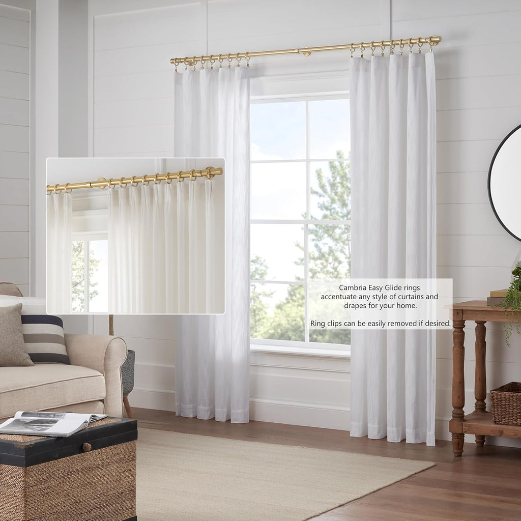 Heavy-Duty Luxury Metal Curtain Rings | Smooth Glide & Quiet Design (18-Pack)