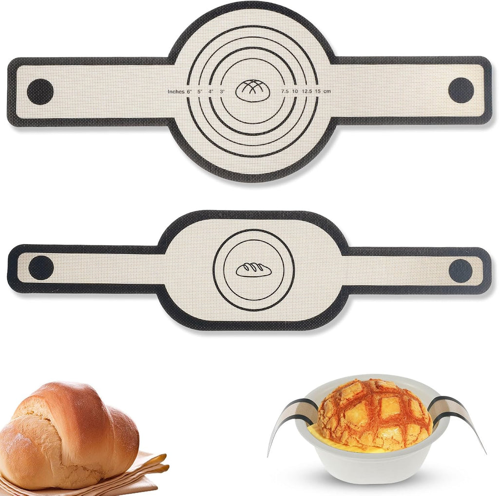 2-Piece Silicone Bread Sling Set – Non-Stick, Heat-Resistant Baking Mats for Perfect Bread Every Time