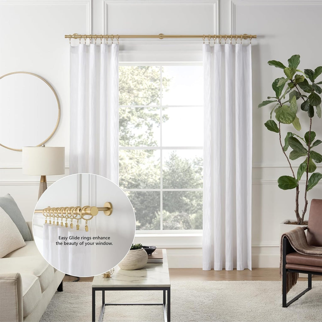 Heavy-Duty Luxury Metal Curtain Rings | Smooth Glide & Quiet Design (18-Pack)