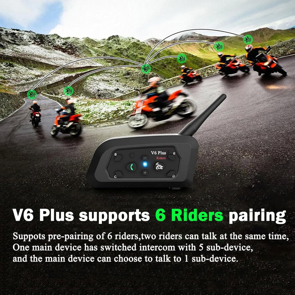 Motorcycle Intercom Headset Speakers – 1200m Bluetooth Motorcycle Helmet Communication System