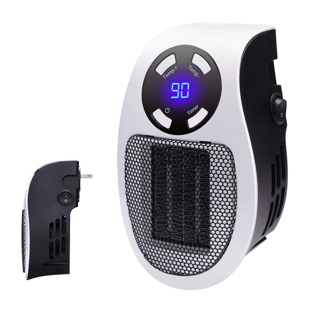 350W Plug-In Wall Heater – Compact Personal Space Heater with Digital Control (White)