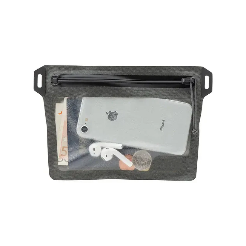 Visible waterproof bag with tight zipper closure