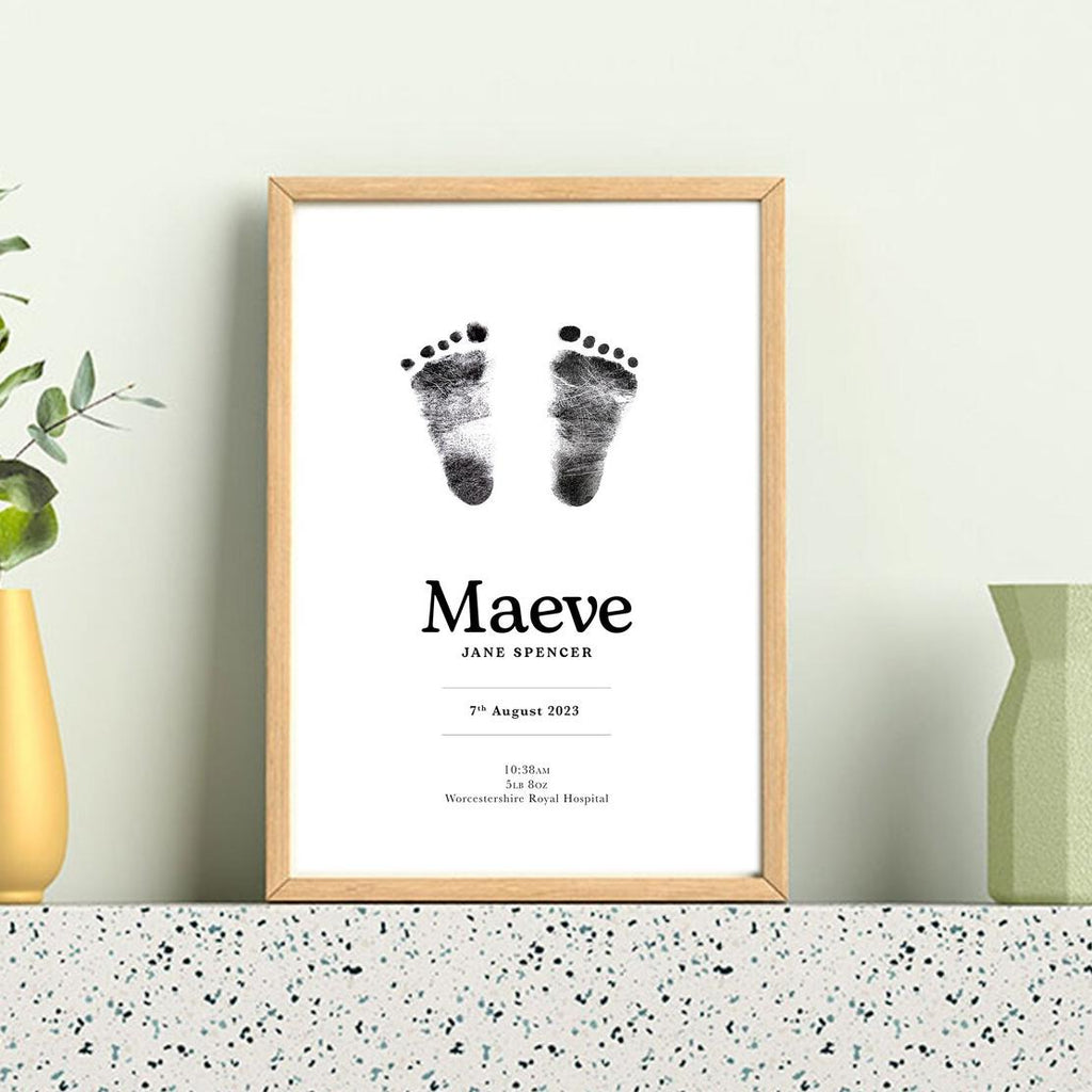 Personalized Baby Footprint Keepsake – Inkless Hand & Footprint Kit (A4)