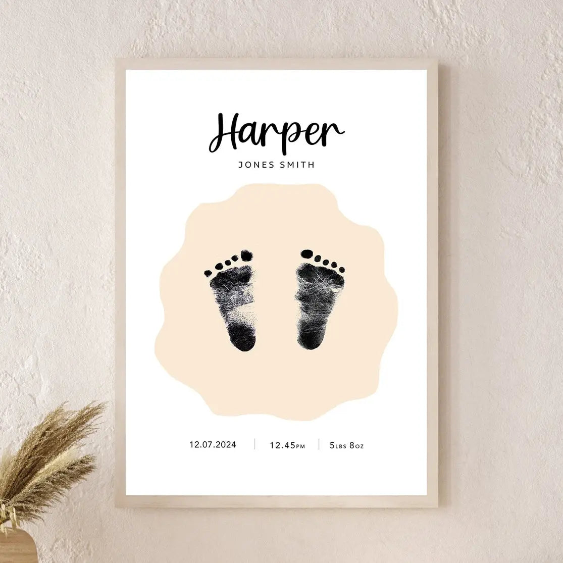 Personalized Baby Footprint Keepsake – Inkless Hand & Footprint Kit (A4)