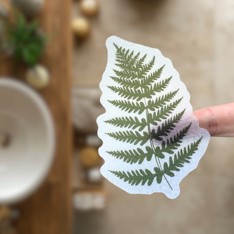 ANTI-SLIP STICKERS, 10 pcs Leaf Fern Decals, Alternative To Bath Mat, Aesthetic Waterproof Non Slip Safety Decals For Bathtub, Shower, Tiles