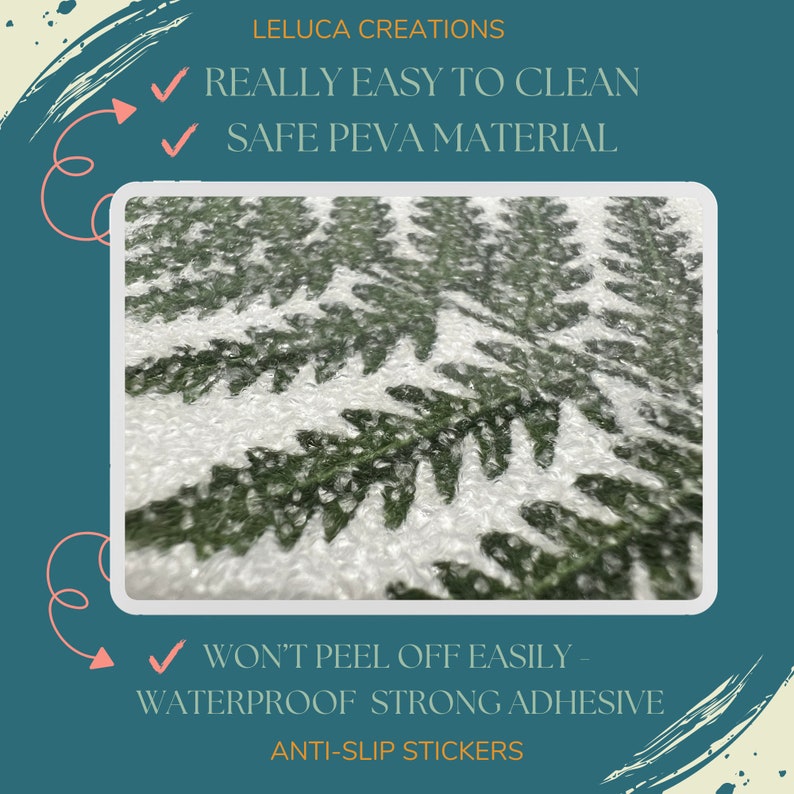 ANTI-SLIP STICKERS, 10 pcs Leaf Fern Decals, Alternative To Bath Mat, Aesthetic Waterproof Non Slip Safety Decals For Bathtub, Shower, Tiles