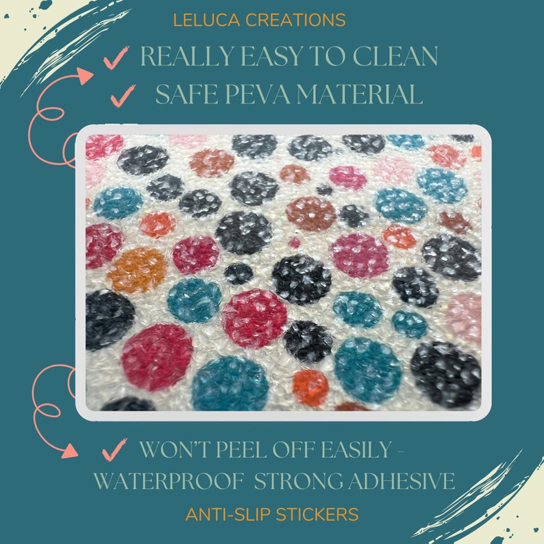 ANTI-SLIP STICKERS, 20 pcs Colorful Polka Dot Pattern, Alternative To Bath Mat, Aesthetic Non Slip Safety Decals For Bathtub, Shower, Tiles