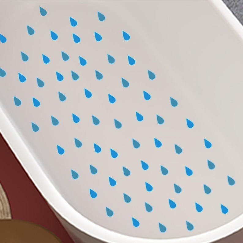 Boho Blue Raindrop Bathtub Stickers – 6 Sheets / 72 PCS Non-Slip Decals