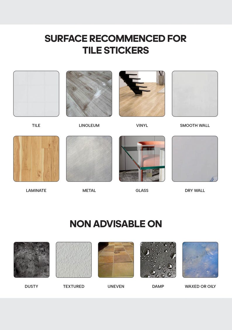 Peel and Stick Star Geometric Tile Stickers | Anti-Skid for Floors | Kitchen & Bathroom Wall Backsplash Vinyl Decals | Removable