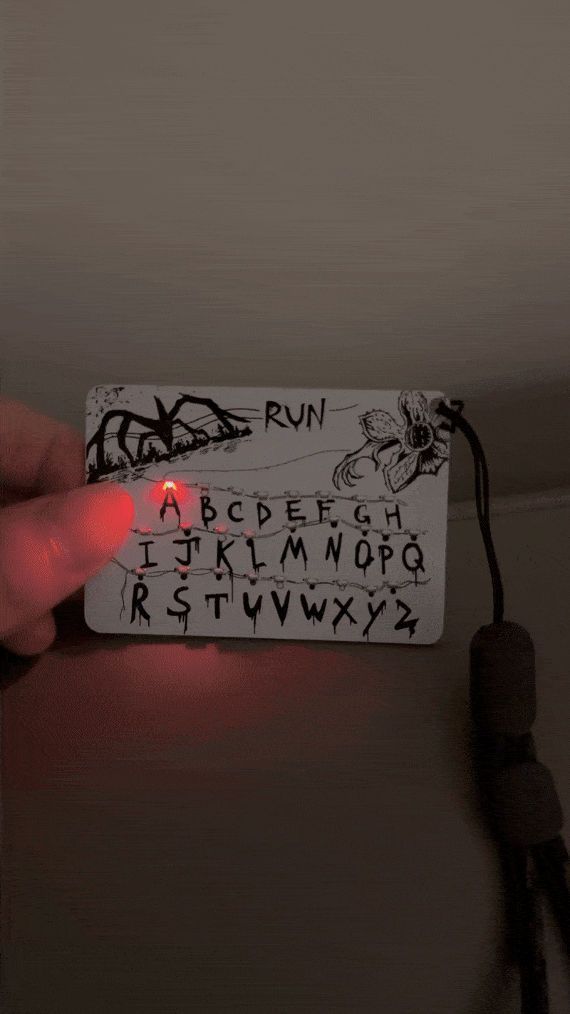 Stranger Things themed light-up card keychain