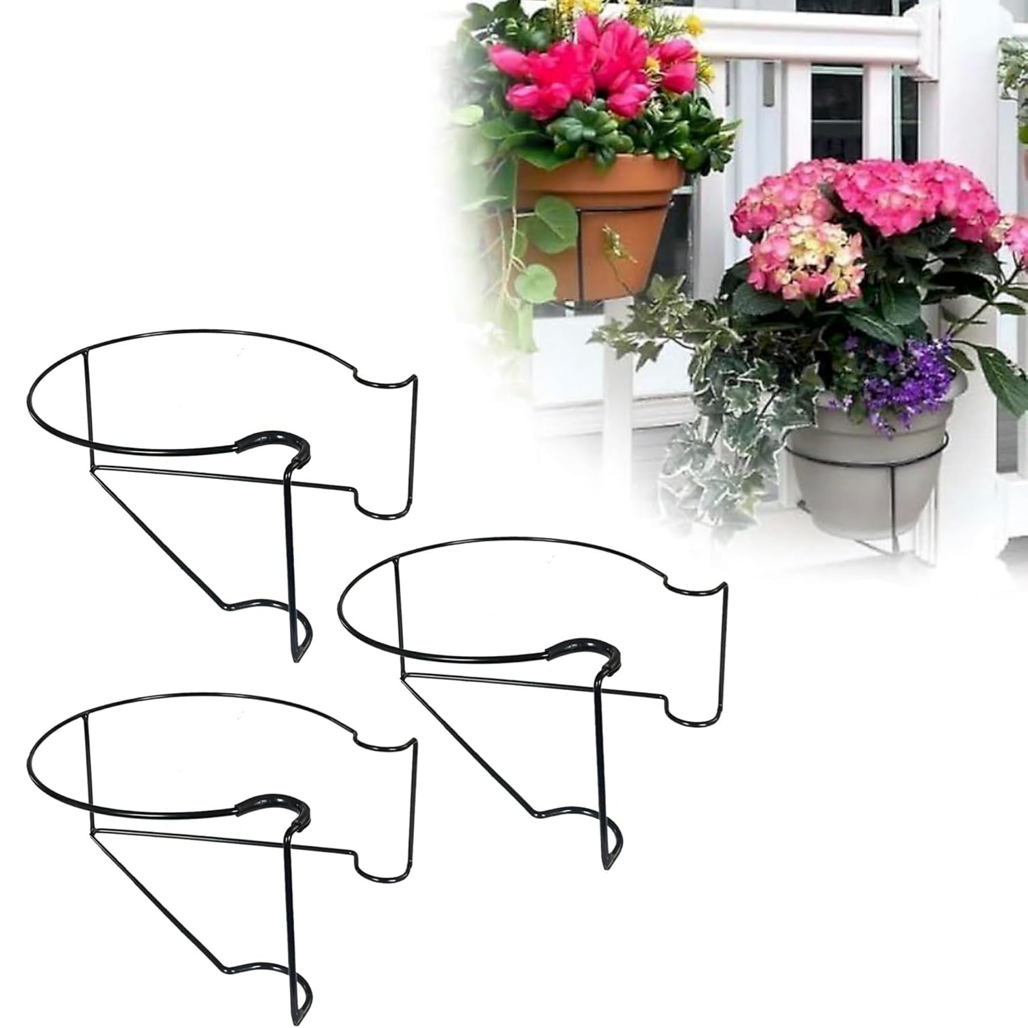 Floating Planter Clips – Adjustable Railing Hooks for Vertical Garden (3-Pack)