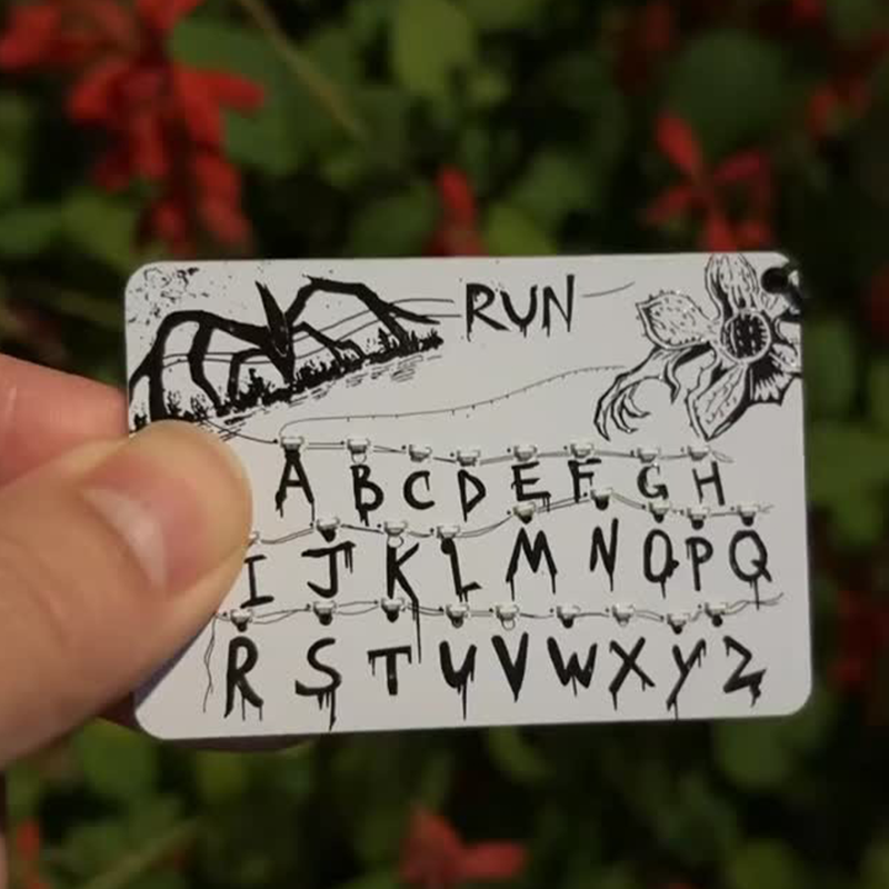 Stranger Things themed light-up card keychain