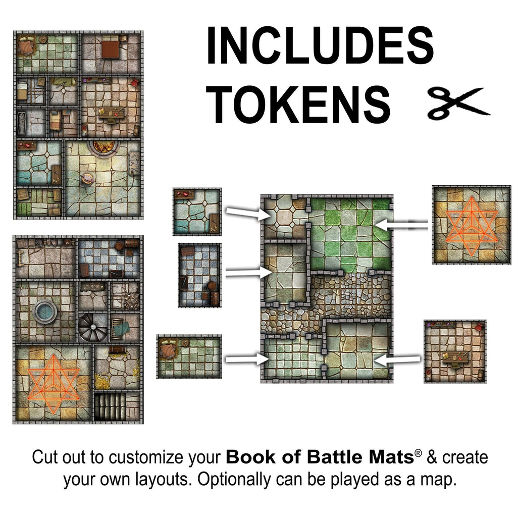 Big Book of Battle Mats – Cells & Shrines (9x12 inches) – Ultimate Tool for Tabletop RPGs
