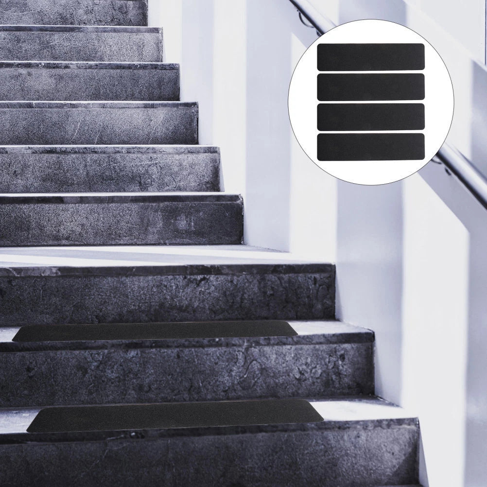 4 Pcs Anti-slip Strip Black Stairway Stickers Outdoor Step Treads