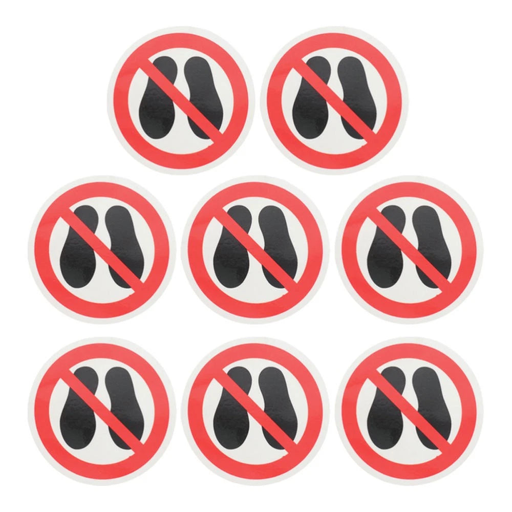 8 Pcs Floor Sticker Outdoor Stickers Caution Warning Sign Anti-slip Flooring