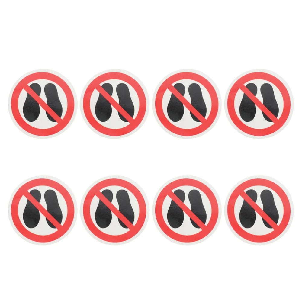 8 Pcs Floor Sticker Outdoor Stickers Caution Warning Sign Anti-slip Flooring